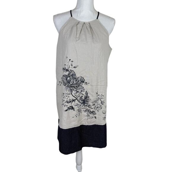 LOFT Dresses & Skirts - Loft Women Linen Blend Dress Size 8 Floral Coastal Beach Boho Travel Vacation